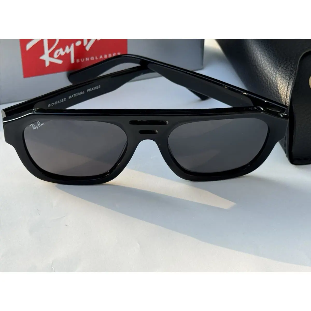 Ray-ban RB4397 667787 Corrigan Bio Polished Black Dark Grey Sunglasses 54mm
