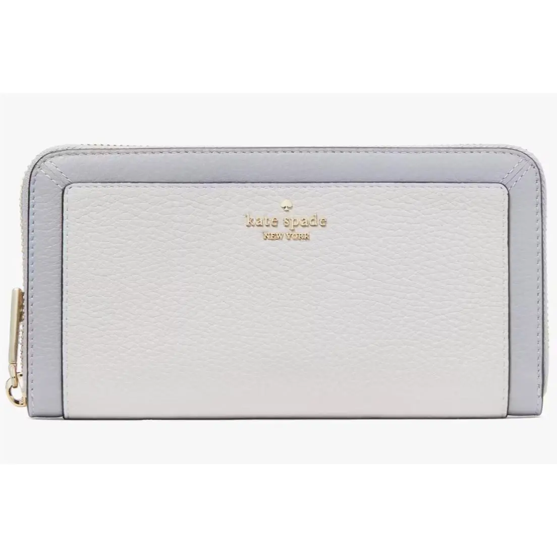 Kate Spade Lena Gray Ivory Large Continental Wallet Leather KI835