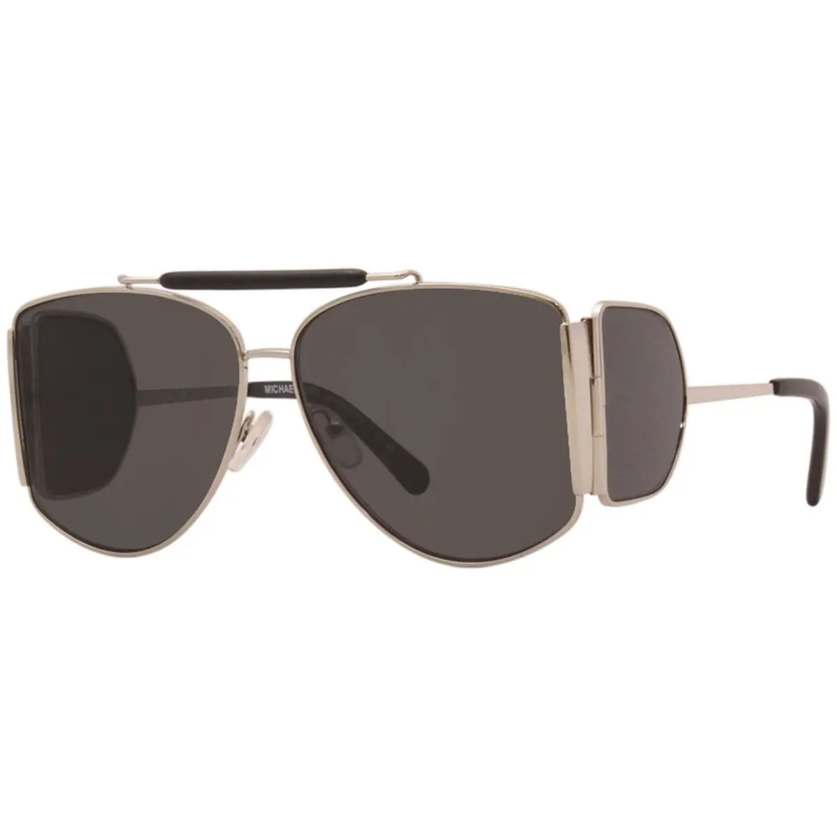 Michael Kors Nash MK9042 115387 Sunglasses Women`s Silver/dark Grey Solid Lens