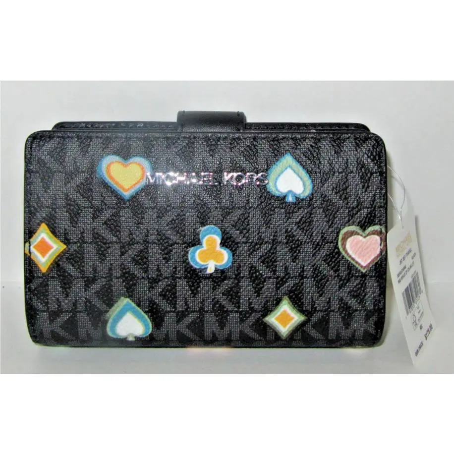 Michael Kors Jet Set Travel Medium Bifold Wallet Black Multi