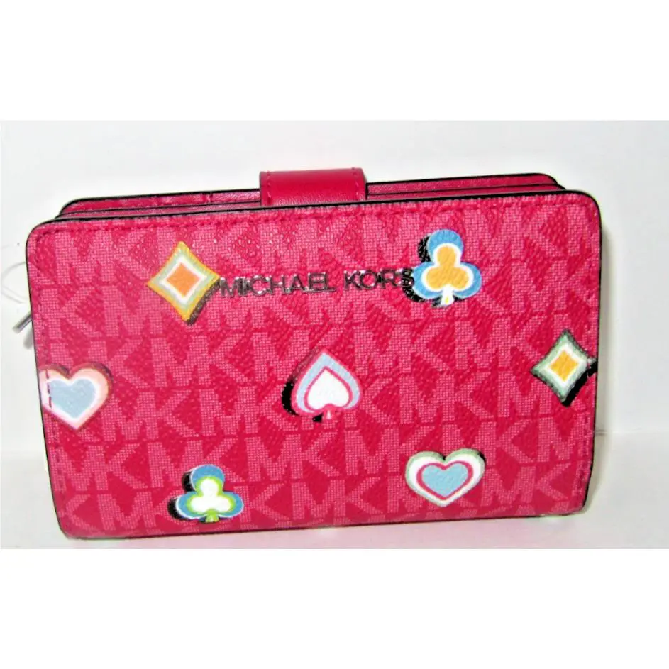 Michael Kors Jet Set Travel Medium Bifold Wallet Dark Raspberry