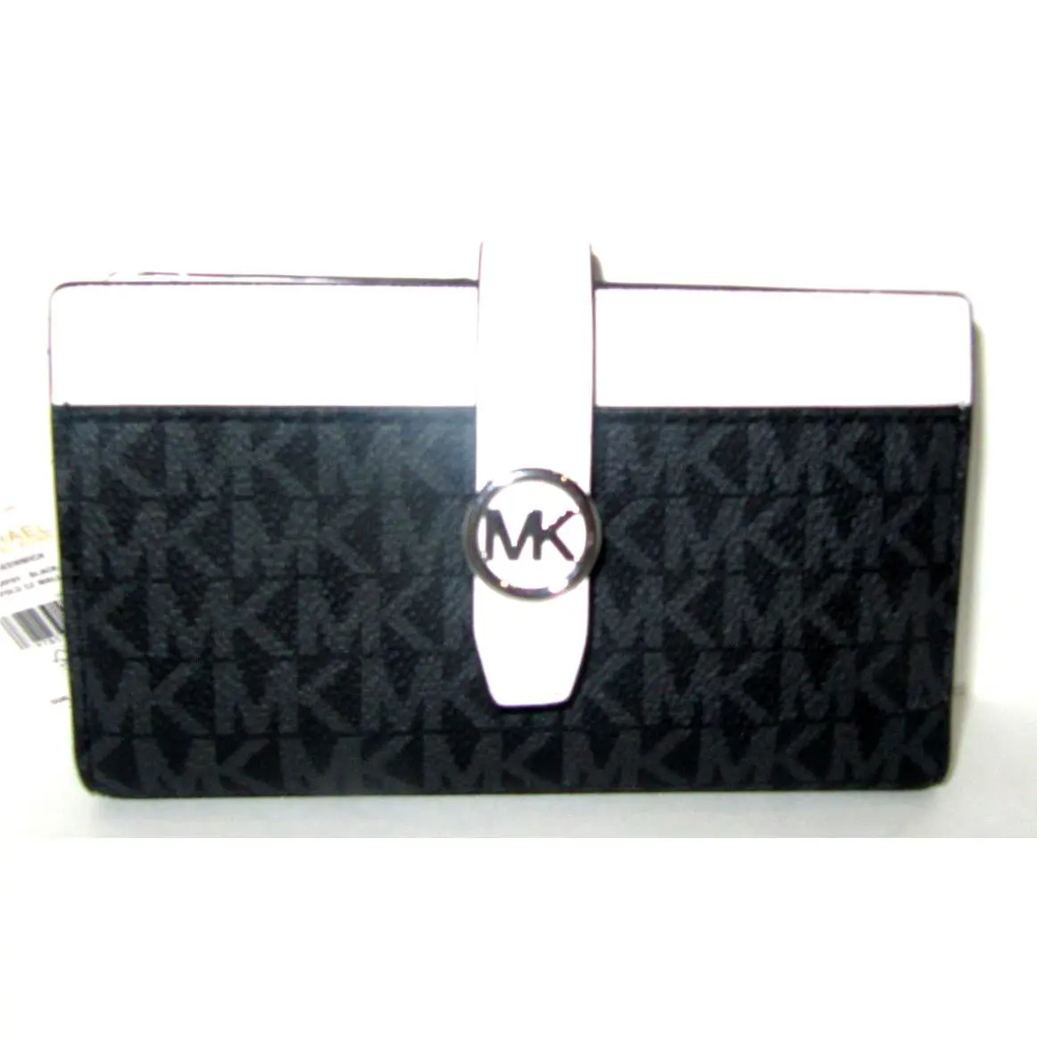 Michael Kors Greenwich Medium Signature Bifold Wallet Black White