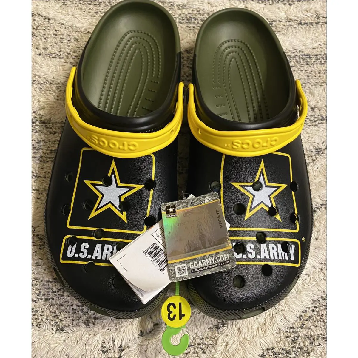 Crocs Classic United States Military / Army Clogs Size: Men 13