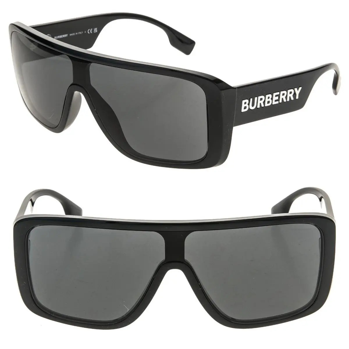 Burberry 4401 Urban BE4401U Black Bold Logo Wrap Mask Fashion Sunglass