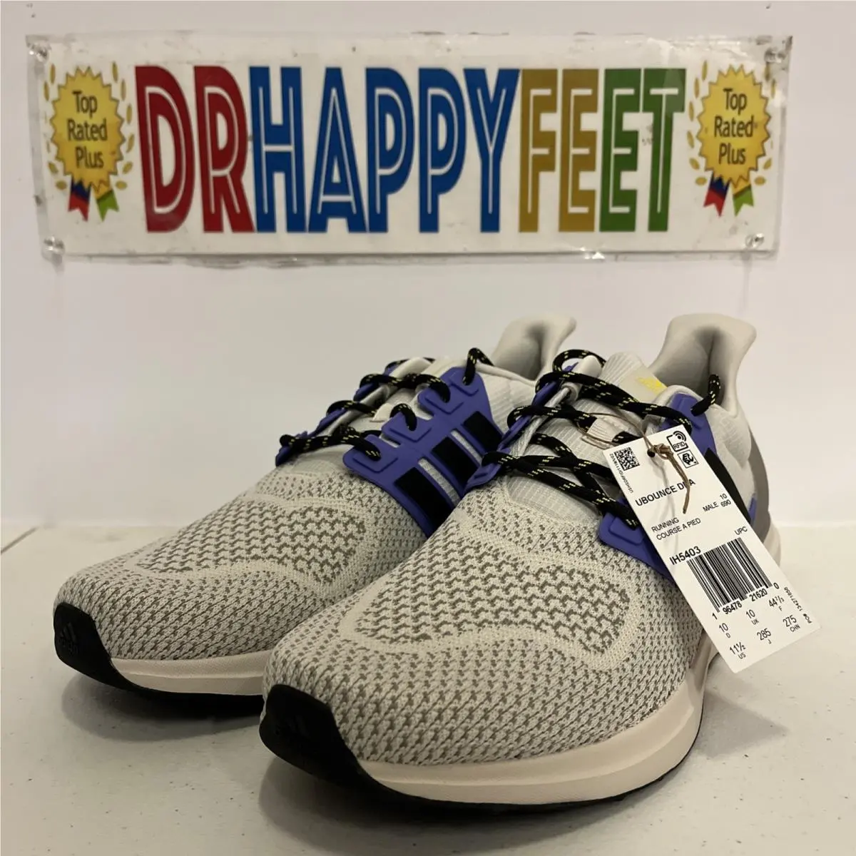 Adidas Ubounce Dna Men`s Running Shoes Size 8.5 White/purple IH5403