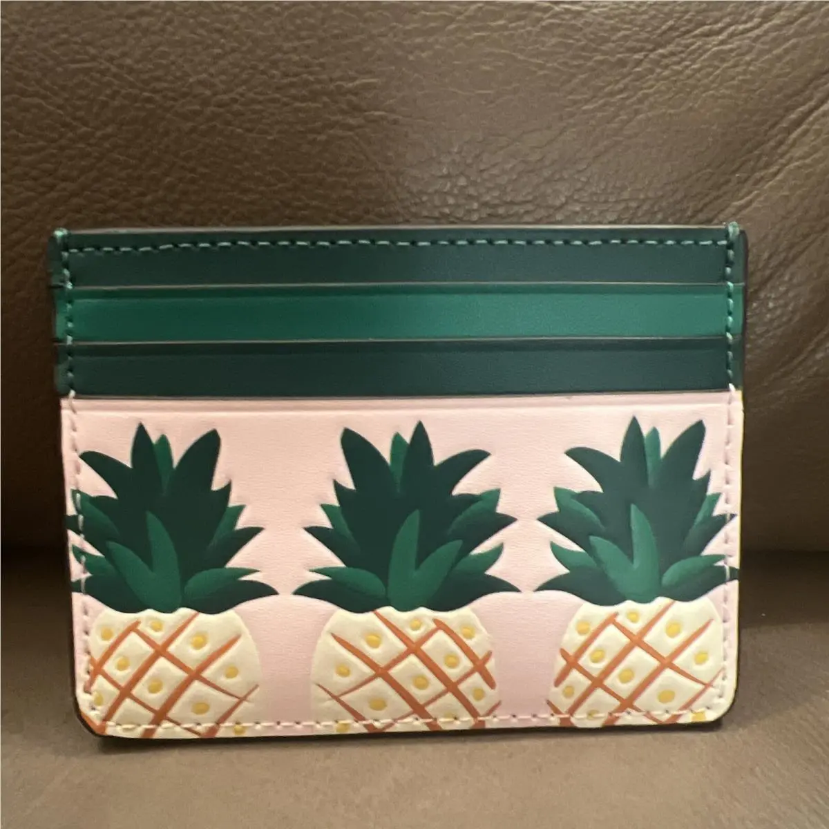 Kate Spade Card Wallet with Pineapple Print
