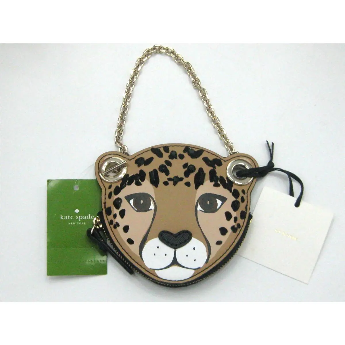 Kate Spade New York Run Wild Leopard Coin Purse Holder Leather Pouch