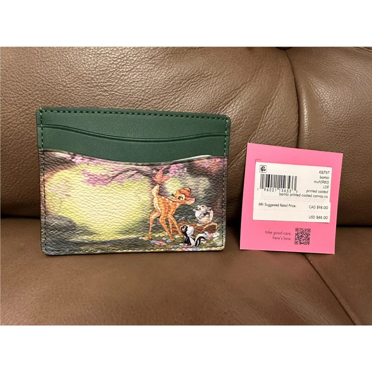 Disney X Kate Spade Bambi Thumper Flower Cardholder ID Slim Card Wallet