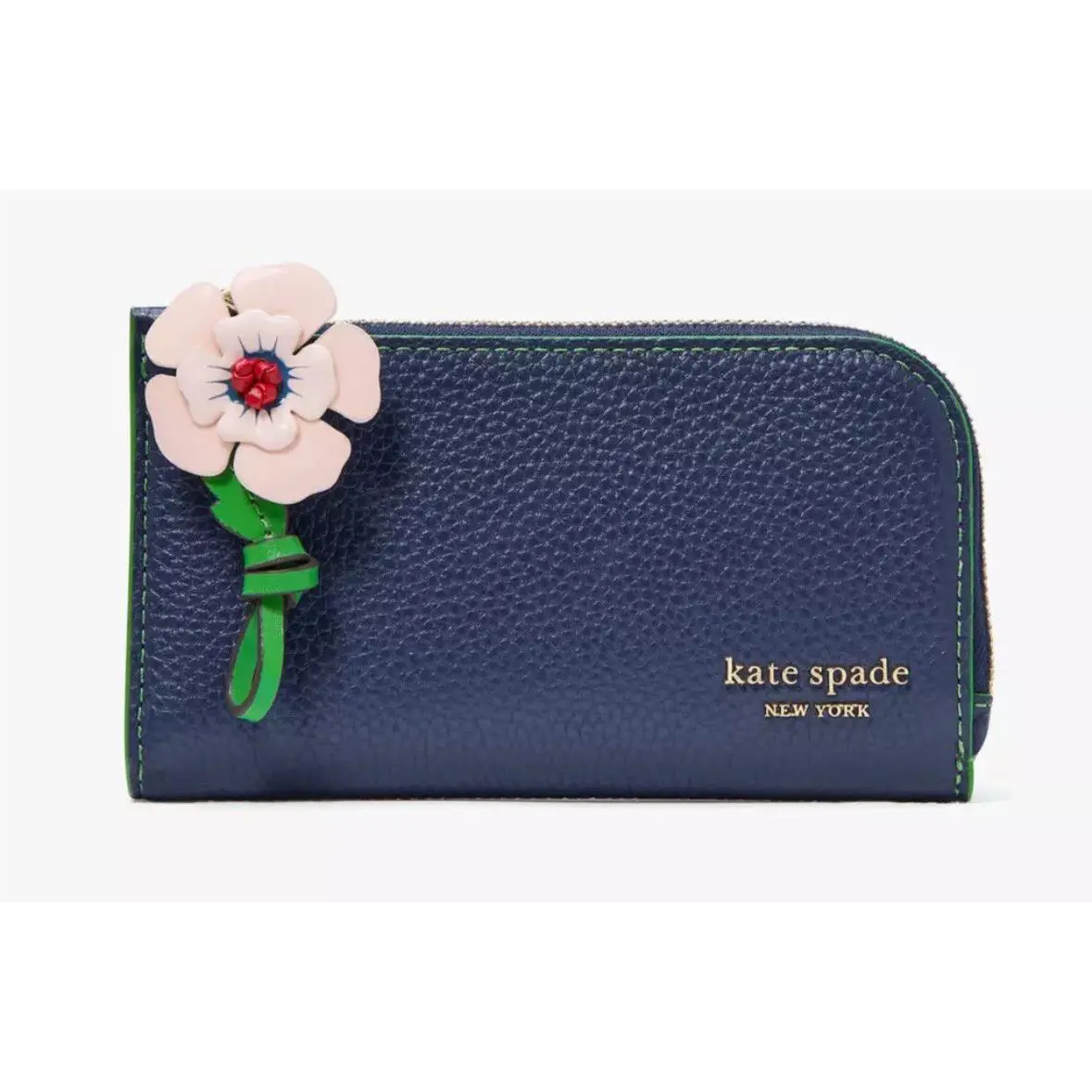 Kate Spade In The Garden Small Slim Bifold Wallet Navy