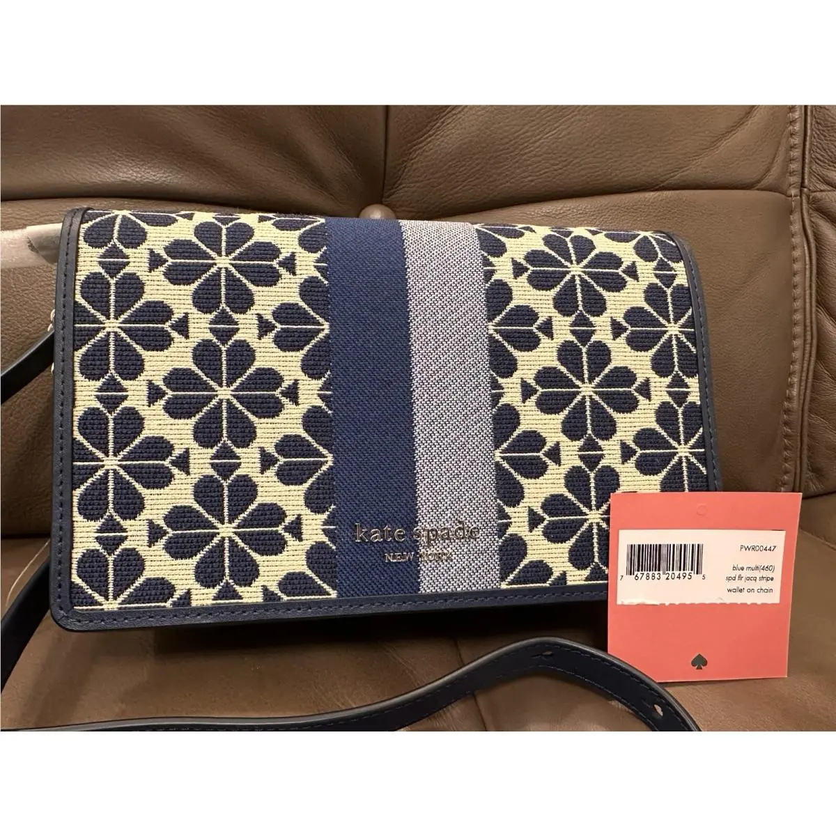 Kate Spade Blue Multi 460 Spade Flower Crossbody/ Wallet On Cha