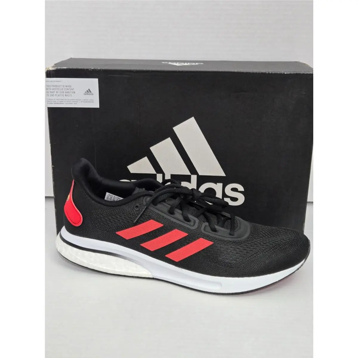 Adidas Men`s Running Shoes Size 13 Black Scarlet Supernova