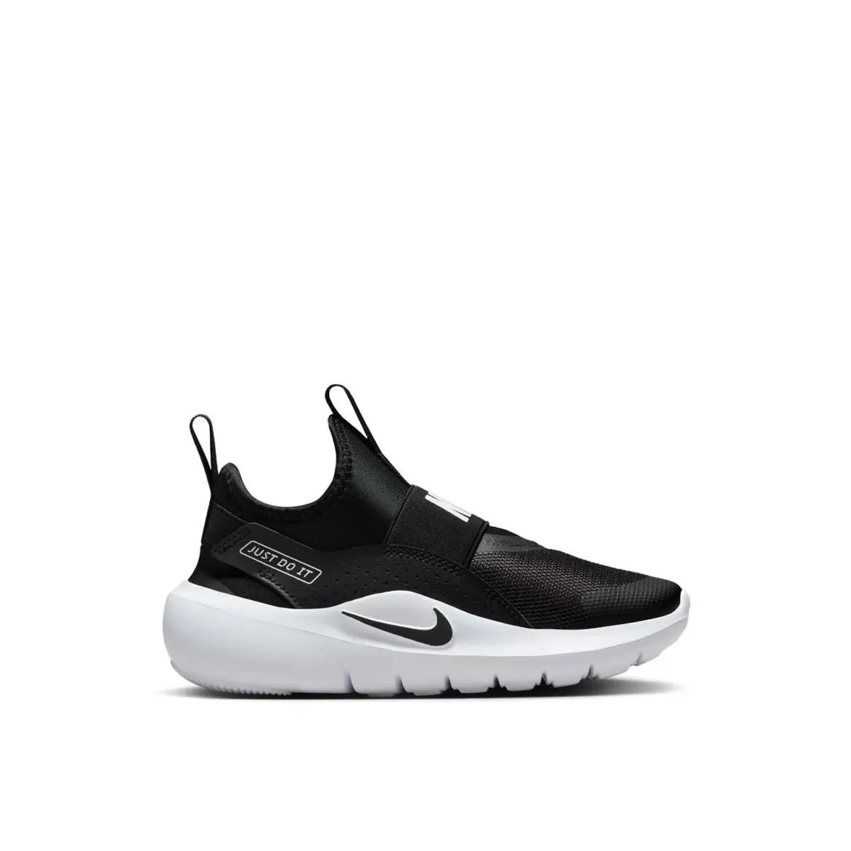 Boy`s Athleisure  Flex Runner 4 Slip Black/White by Nike