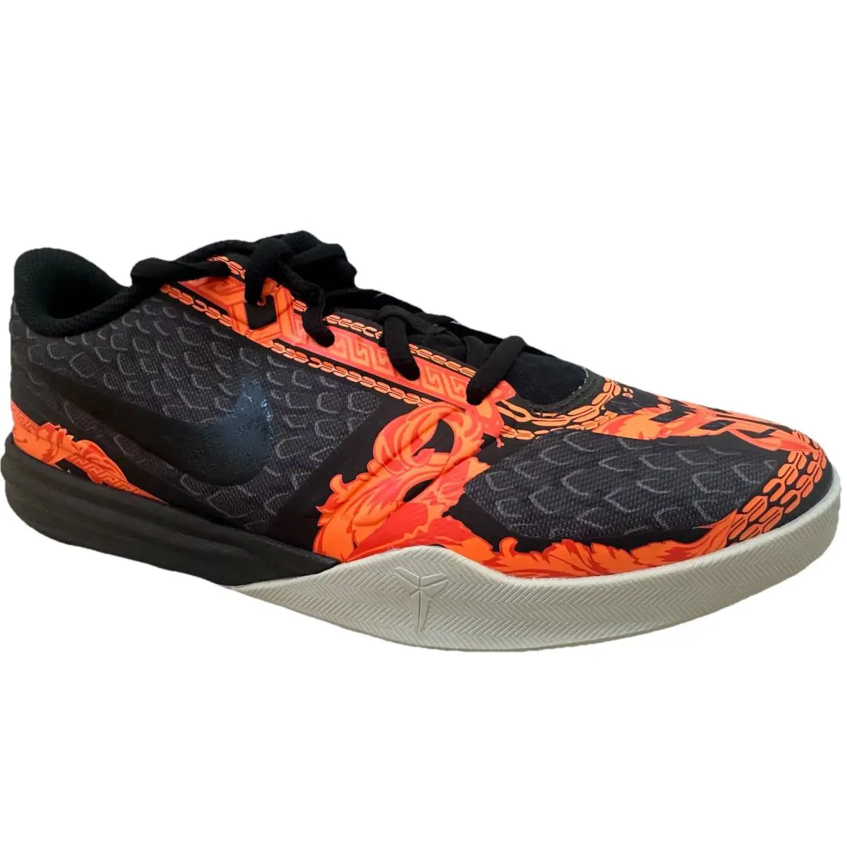 Nike Kobe KB Mentality GS Basketball 6.5Y Pewter Black Orange 705387-200 - Black Orange Gray
