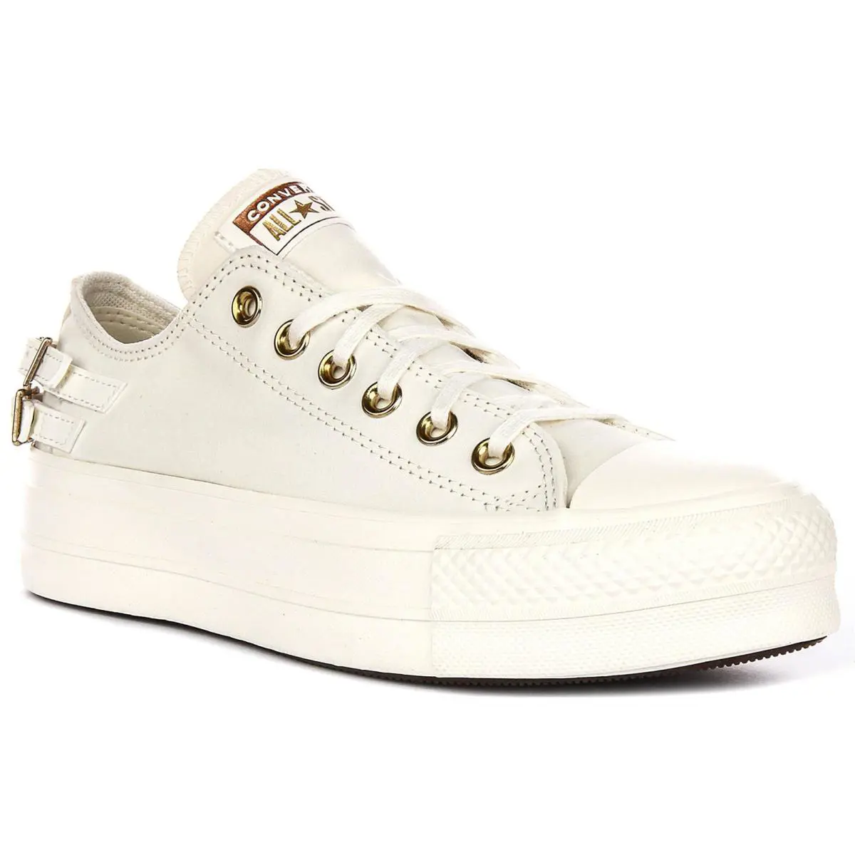 Converse Ct As Lift Platform Buckle Womens Sneaker in White Gold US 5 - 9 - White Gold