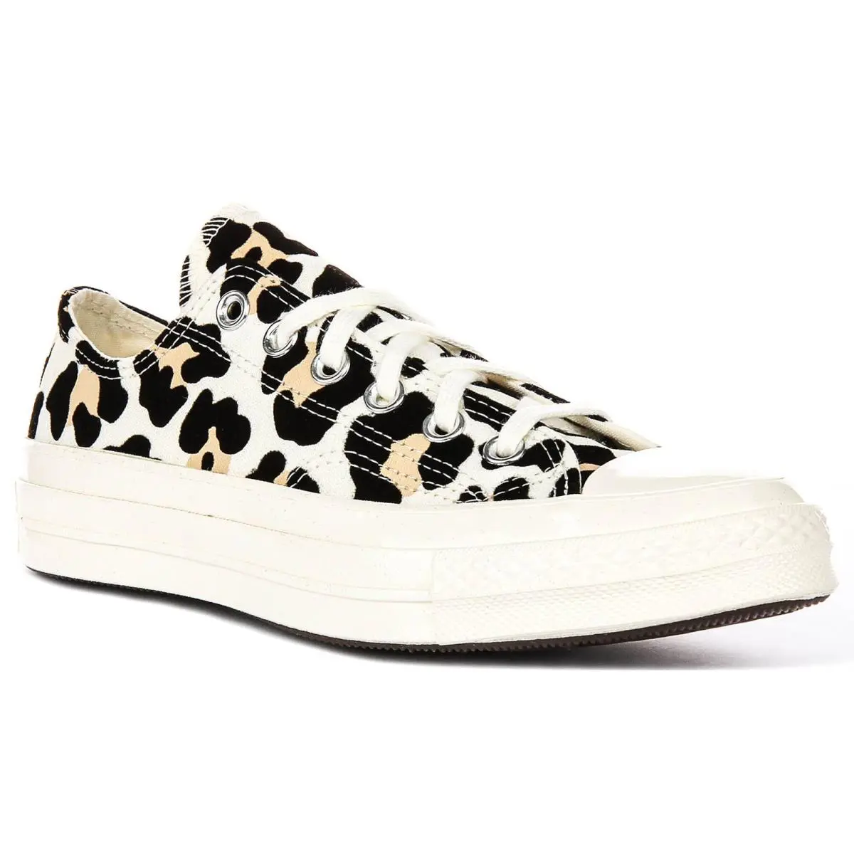 Converse Chuck 70 Low Leopard Lace Up Womens Sneaker in Black Beige US 5 - 10 - Black Beije
