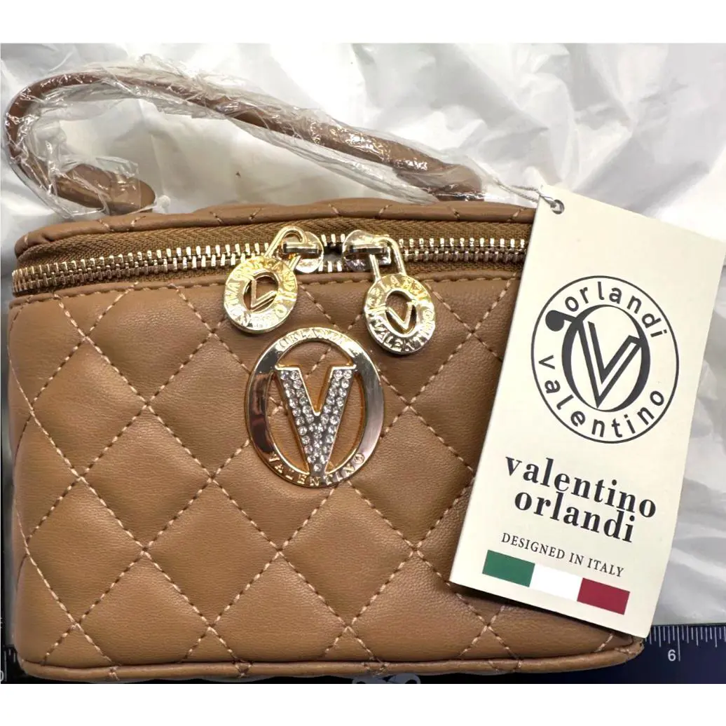 Valentino Orlandi Caramel Brown Puffer Small Crossbody Purse A1 Make Offer