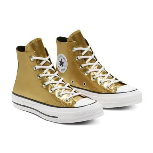 Converse All Star Chuck 70 HI Sneakers Women Shoes Metallic Gold Size 10/WHT - Metallic Gold - 55 - U- 568797C