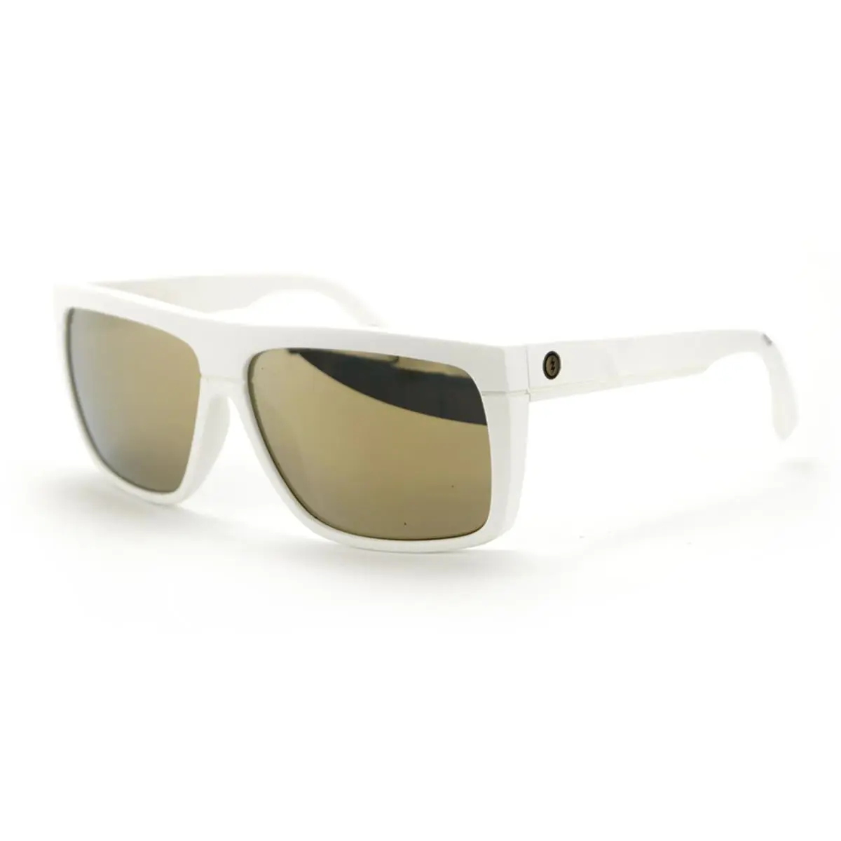 Black Top Sunglasses-matte White-gold Chrome Lens by Electric