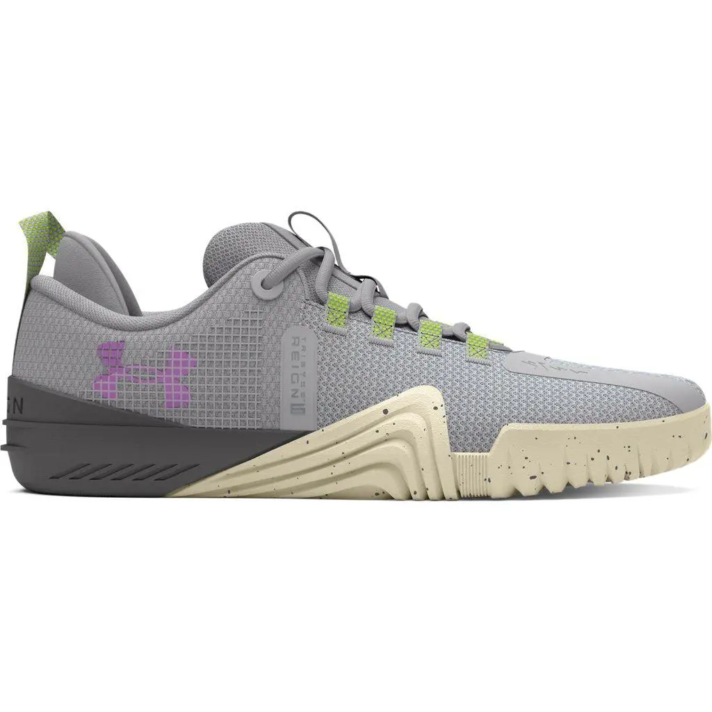 Under Armour Women`s UA Reign 6 Training Shoes - Ultimate Support and Durability - Halo Gray-High Vis Yellow