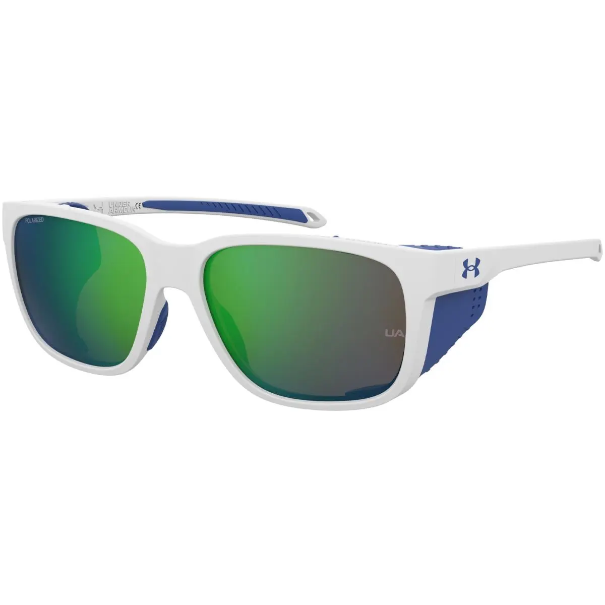 Glacial Polarized Men`s Sunglasses w/ Side Shield Uaglacial Taiwan White-Blue/Green Multilayer-Brown (0YO6-3K) by Under Armour