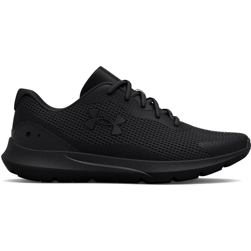 Men`s UA Surge 3 Running Shoes - Enhanced Comfort and Lightweight Black by Under Armour