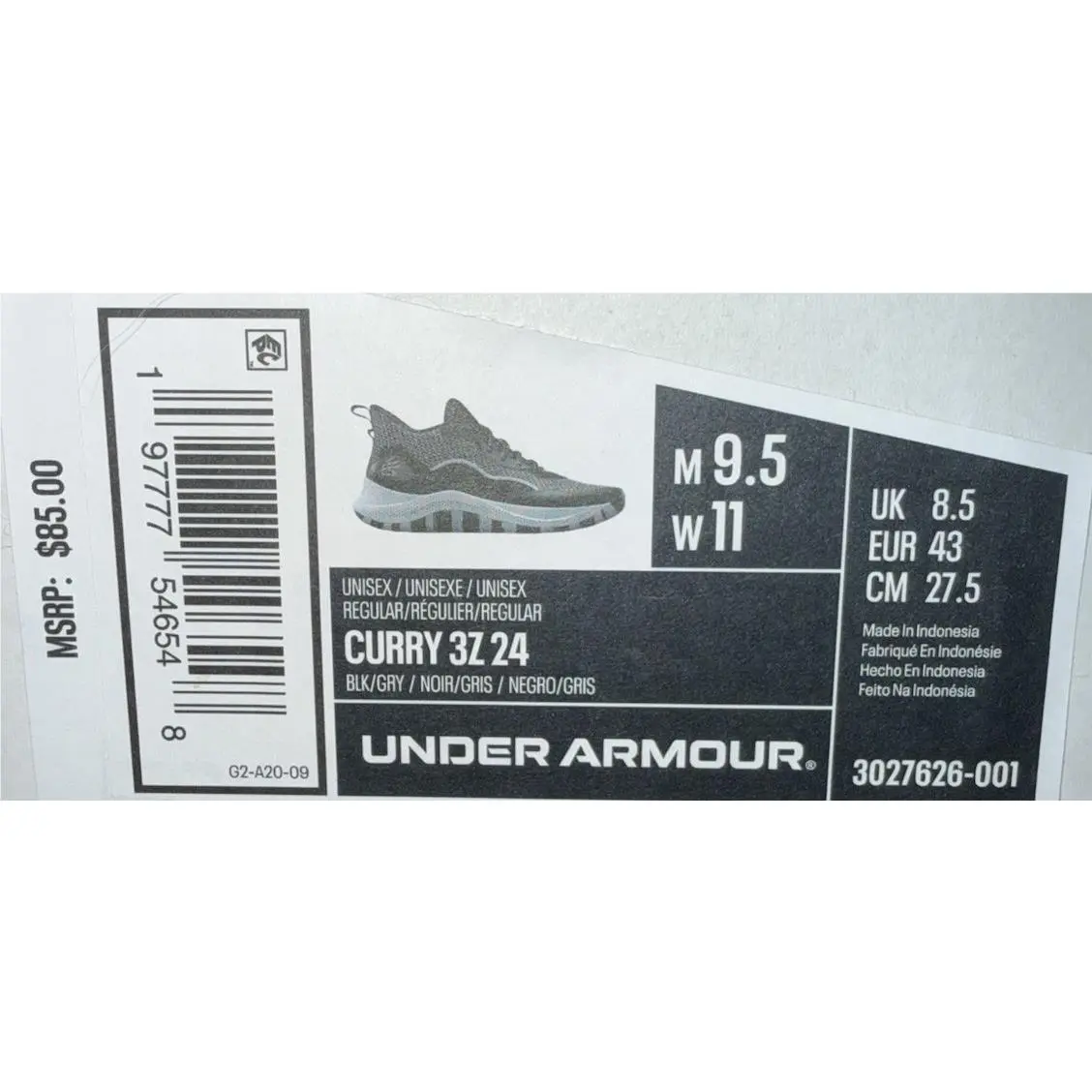 Under Armour shoes - Under Armour Curry 3 - Curry - 3027626-001 - Gray 4