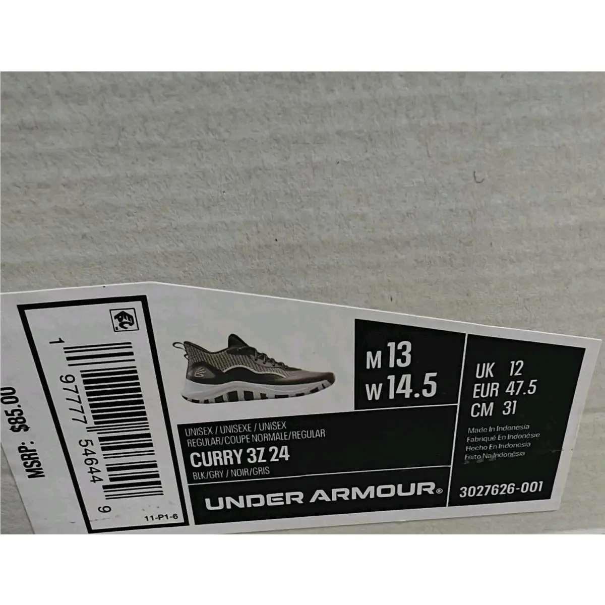 Under Armour shoes - Under Armour Curry 3 - Curry - 3027626-001 - Black 7