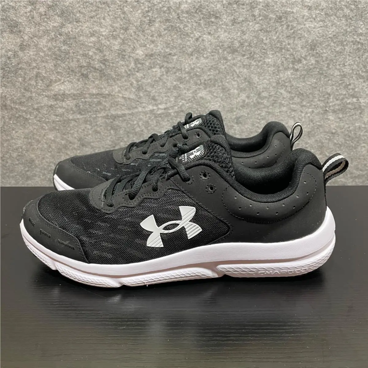 Under Armour Charged Assert-10 Shoes Men’s Size 11.5 Black White Mesh Sneakers