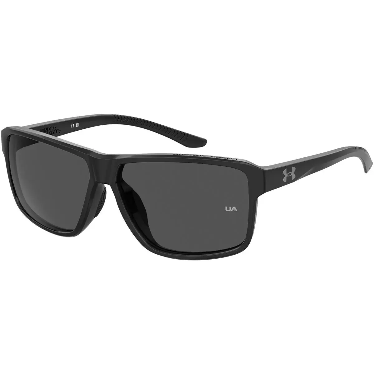 Under Armour Kickoff Men`s Black Square Sunglasses w/ Spring Hinges - 0807 IR - Frame: Black, Lens: Grey