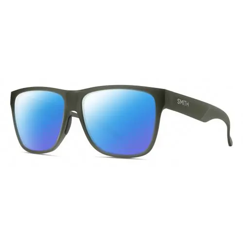 Lowdown XL 2 Unisex Polarized Sunglasses in Moss Crystal Green 60mm Blue Mirror Polar by Smith Optics