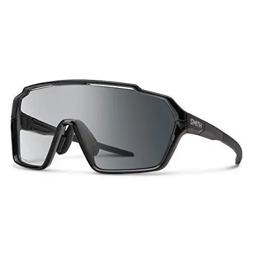 Smith Shift Mag Wrap Semi-rimless Sunglasses Black/photochromic Gray+clear Lens