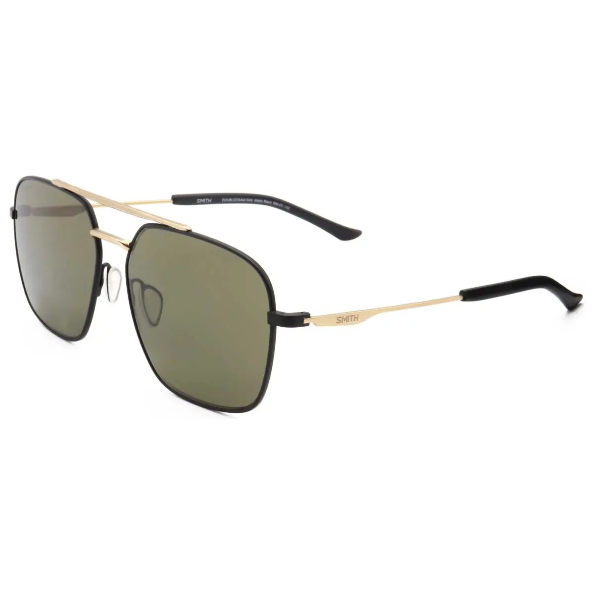 Smith Optics Unisex 58mm Matte Black Gold Sunglasses DOUBLEDSAM-I46-58 - Frame: Black, Lens: Green, Other Frame: Matte Black Gold