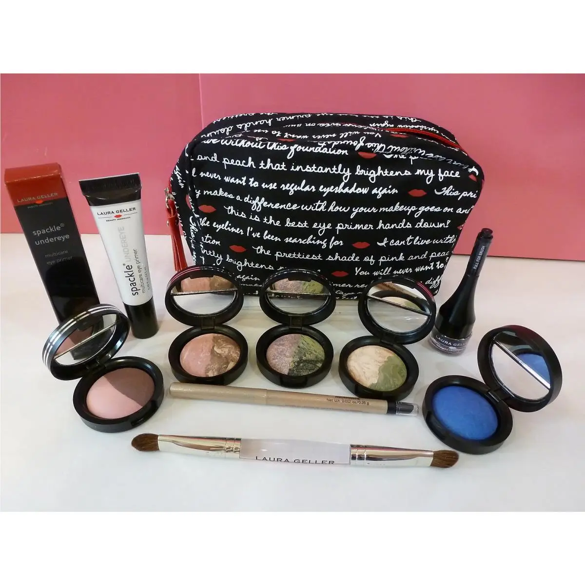 Ultimate Eye 10 Pc. Gift Set - Eyeshadow Liner Primer Brush Bag by Laura Geller