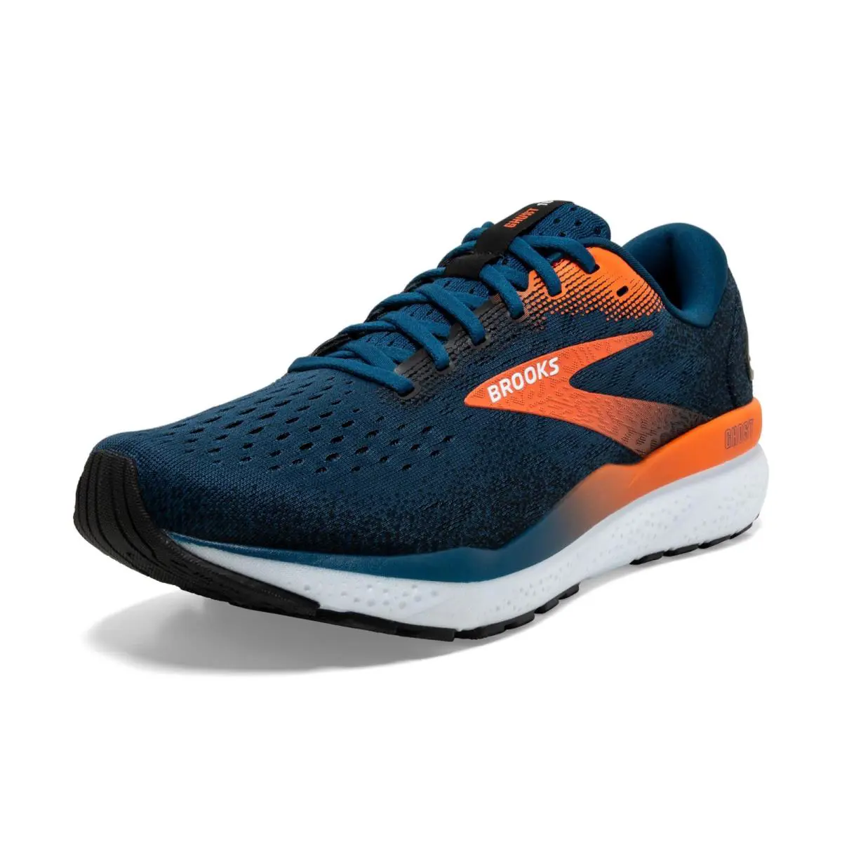 Brooks Men s Ghost 16 Neutral Running Shoe - Blue Opal/black/nasturtium - 9.5 - Blue Opal/Black/Nasturtium