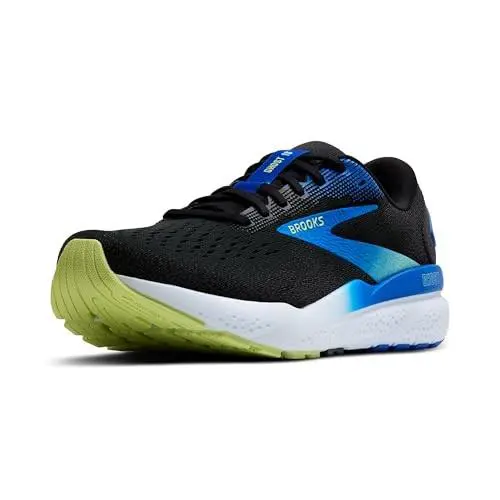 Brooks Men s Ghost 16 Neutral Running Shoe - Black/cobalt/neo Yellow - 11.5 - Black, Yellow
