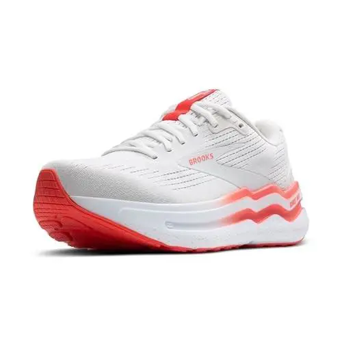 Brooks Women s Ghost Max 2 Neutral Running Walking Shoe - White/hot Coral - 7 - White