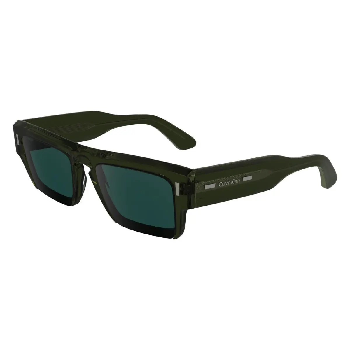 Calvin Klein CK-24532S 330 Crystal Khaki Sunglasses with Petrol Lenses