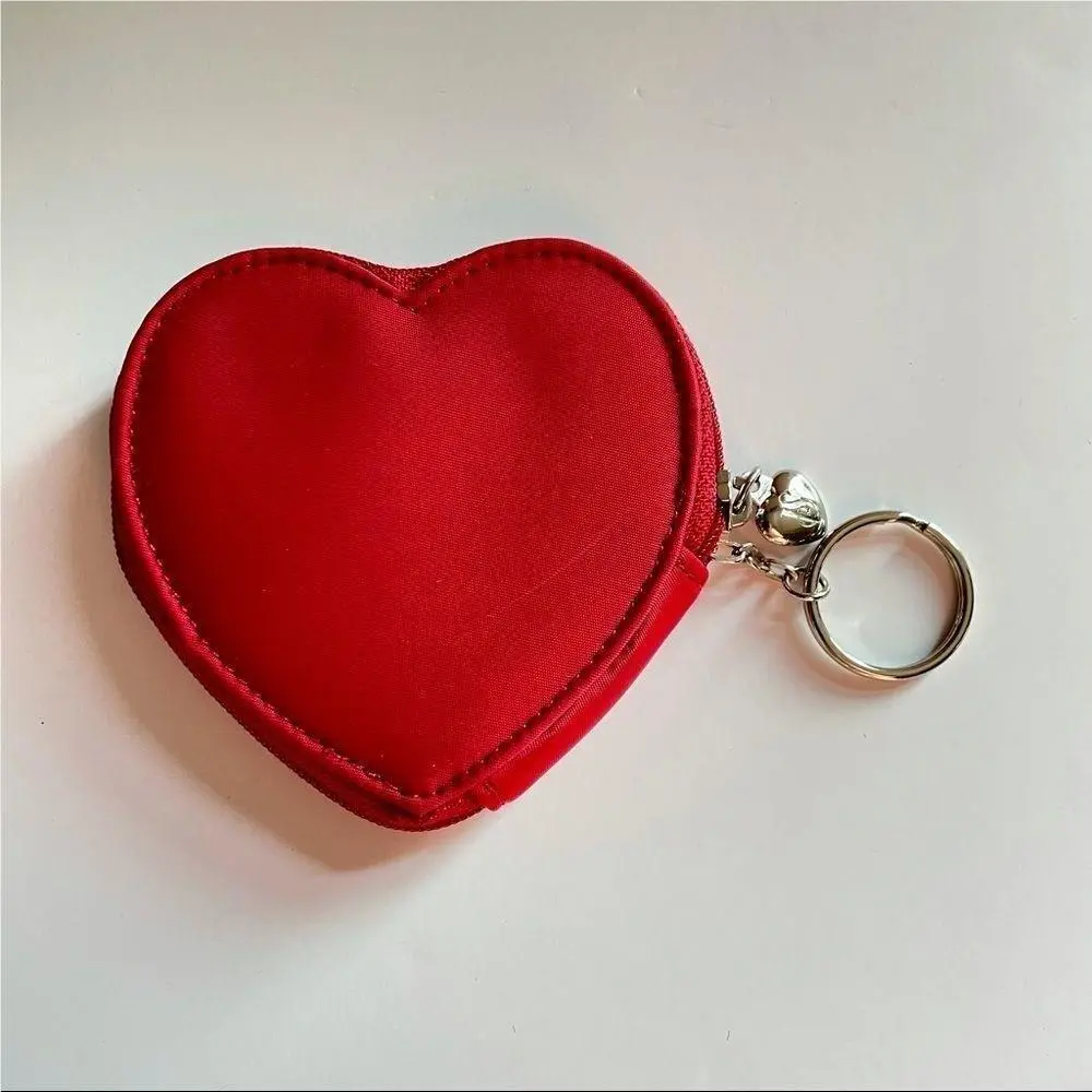 Y2K Victoria`s Secret Red Heart Wallet Keychain Coin Purse VS Vintage