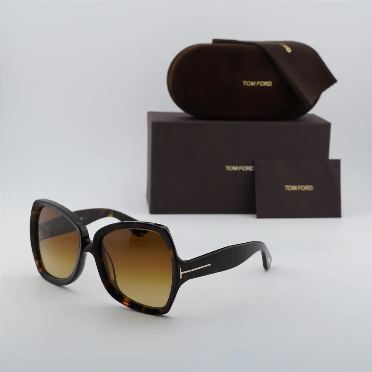 FT1222 52F Dark Havana/brown Gradient 60-18-135 Sunglasses by Tom Ford