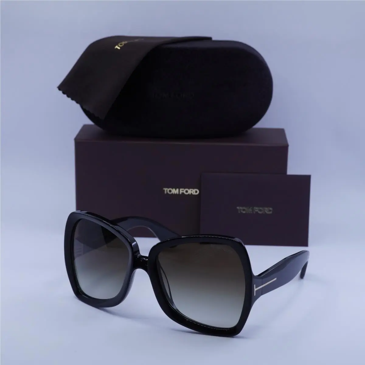 Tom Ford FT1222 01B Shiny Black/smoke Gradient 60-18-135 Sunglasses