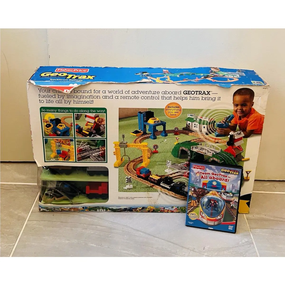 2003 Fisher Price Geotrax Tracktown Railway B1836 Vintage Train Set