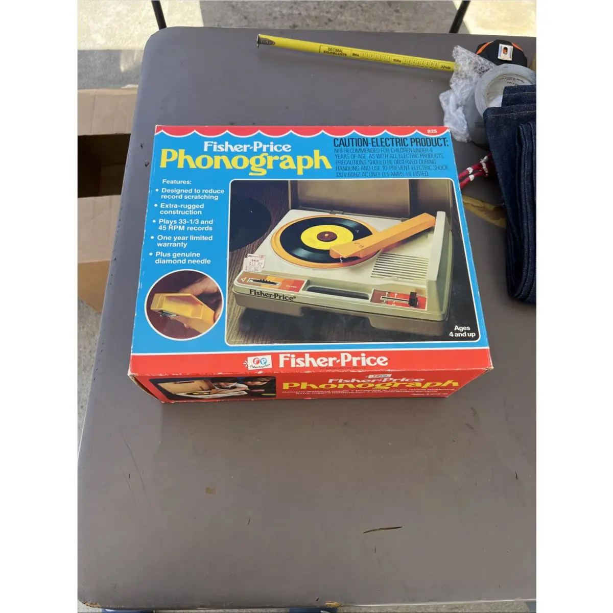1982 Vintage Fisher Price Phonograph Box Never Played