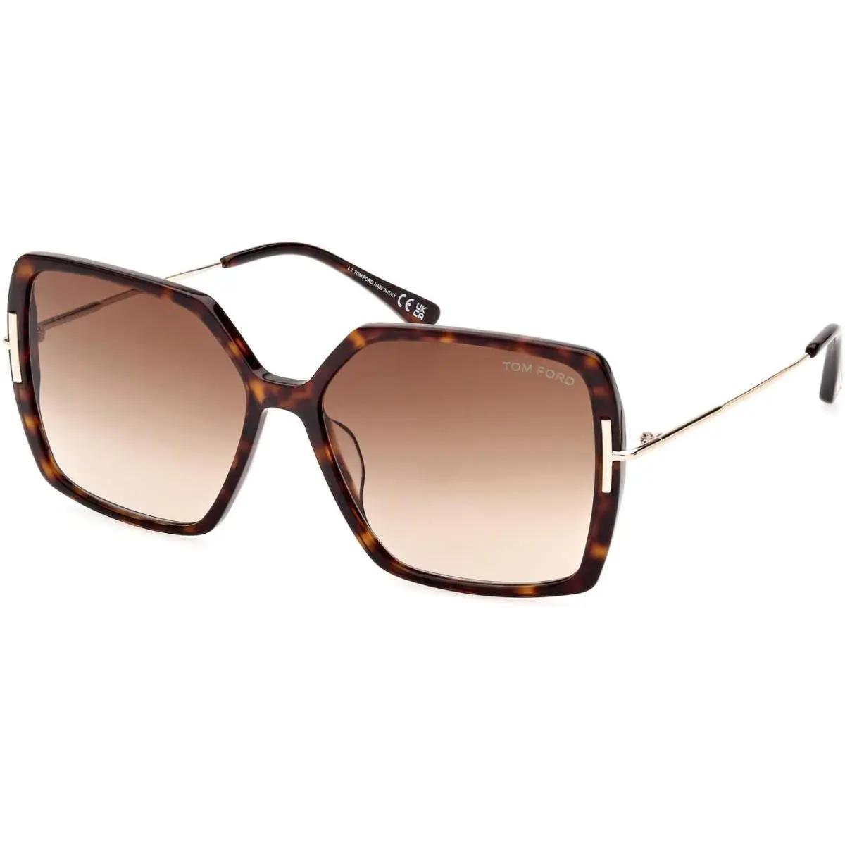 Tom Ford FT1039-F Dark Havana Shiny Palladium 52F Sunglasses