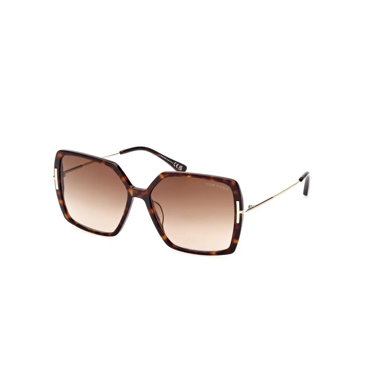 FT1039-F Dark Havana Shiny Pale Gold 52F Sunglasses by Tom Ford