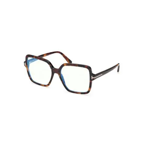 Tom Ford FT6063 B 052 Dark Havana/blue Block 56mm Square Eyeglasses