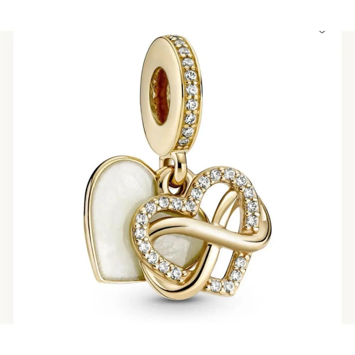 Pandora 14K Sparkling Infinity Heart Enamel CZ Dangle Charm 759516C01
