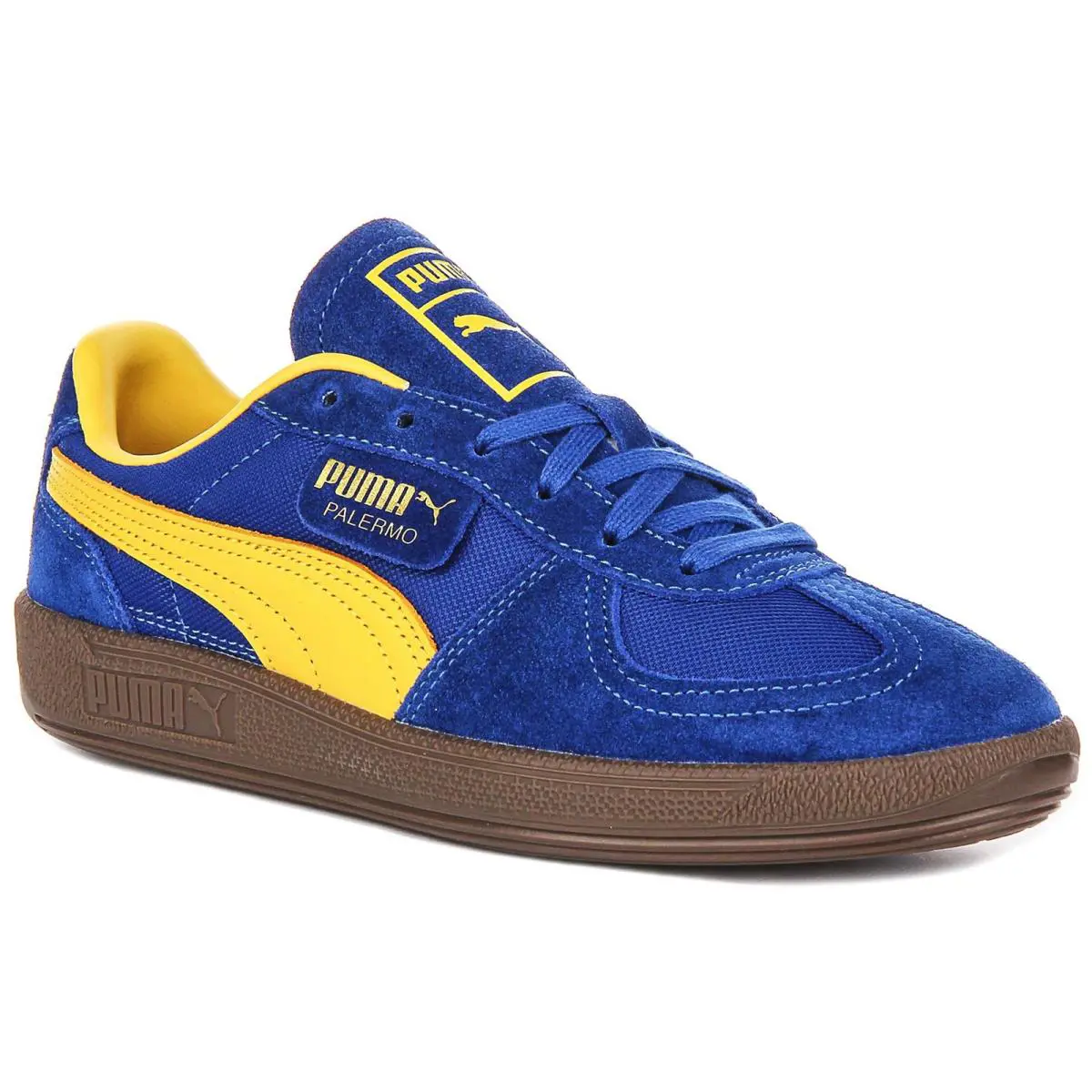 Puma Palermo Vintage Suede Laced Womens Sneakers In Blue Yellow US 4 - 11