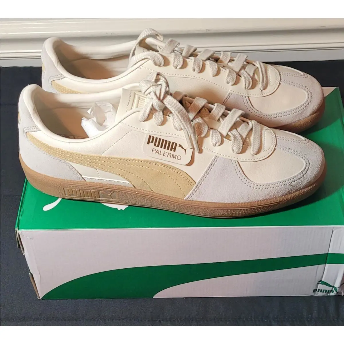 Puma shoes - PUMA Palermo Leather Lace Up - 39646413 - Beige, White 0