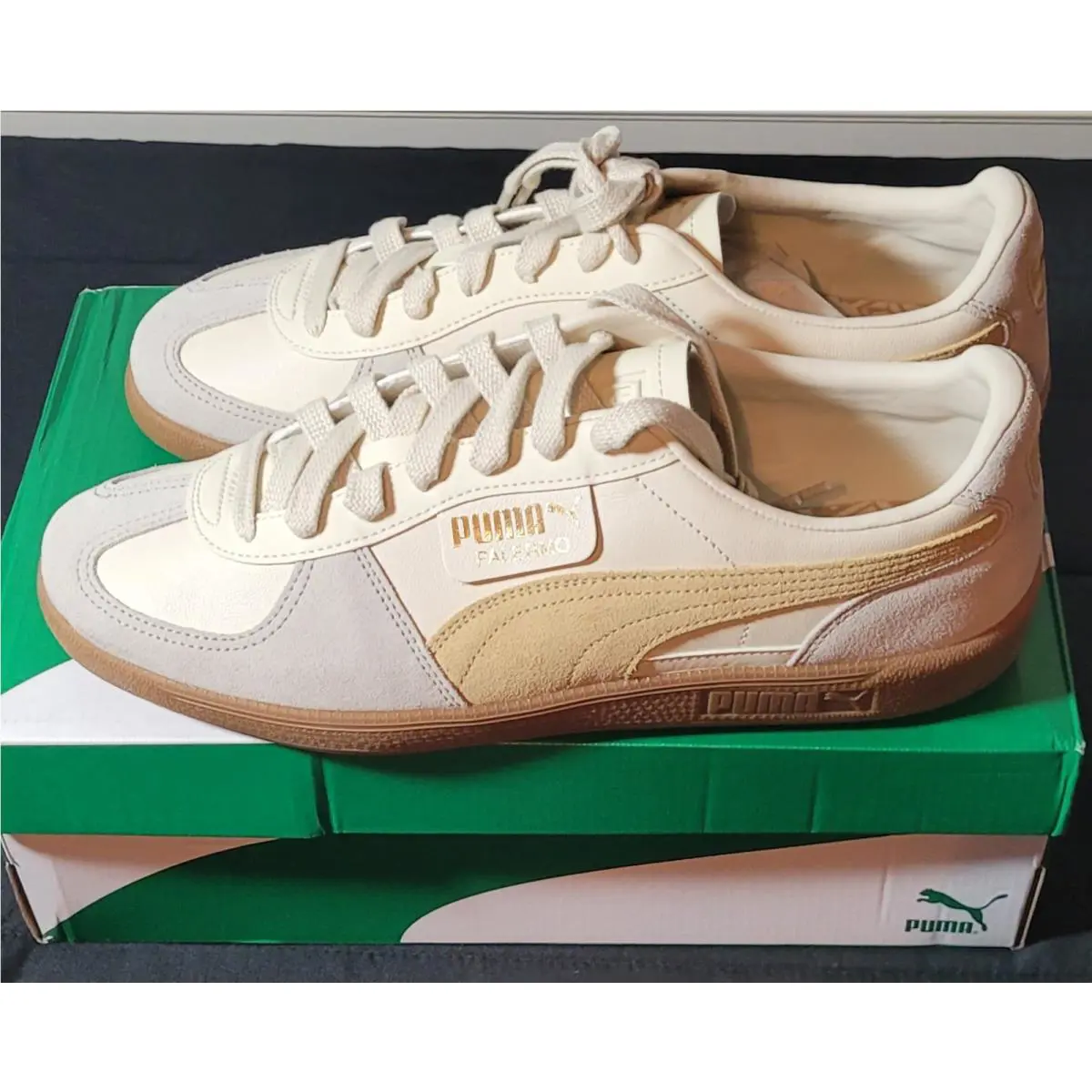 Puma shoes - PUMA Palermo Leather Lace Up - 39646413 - Beige, White 1