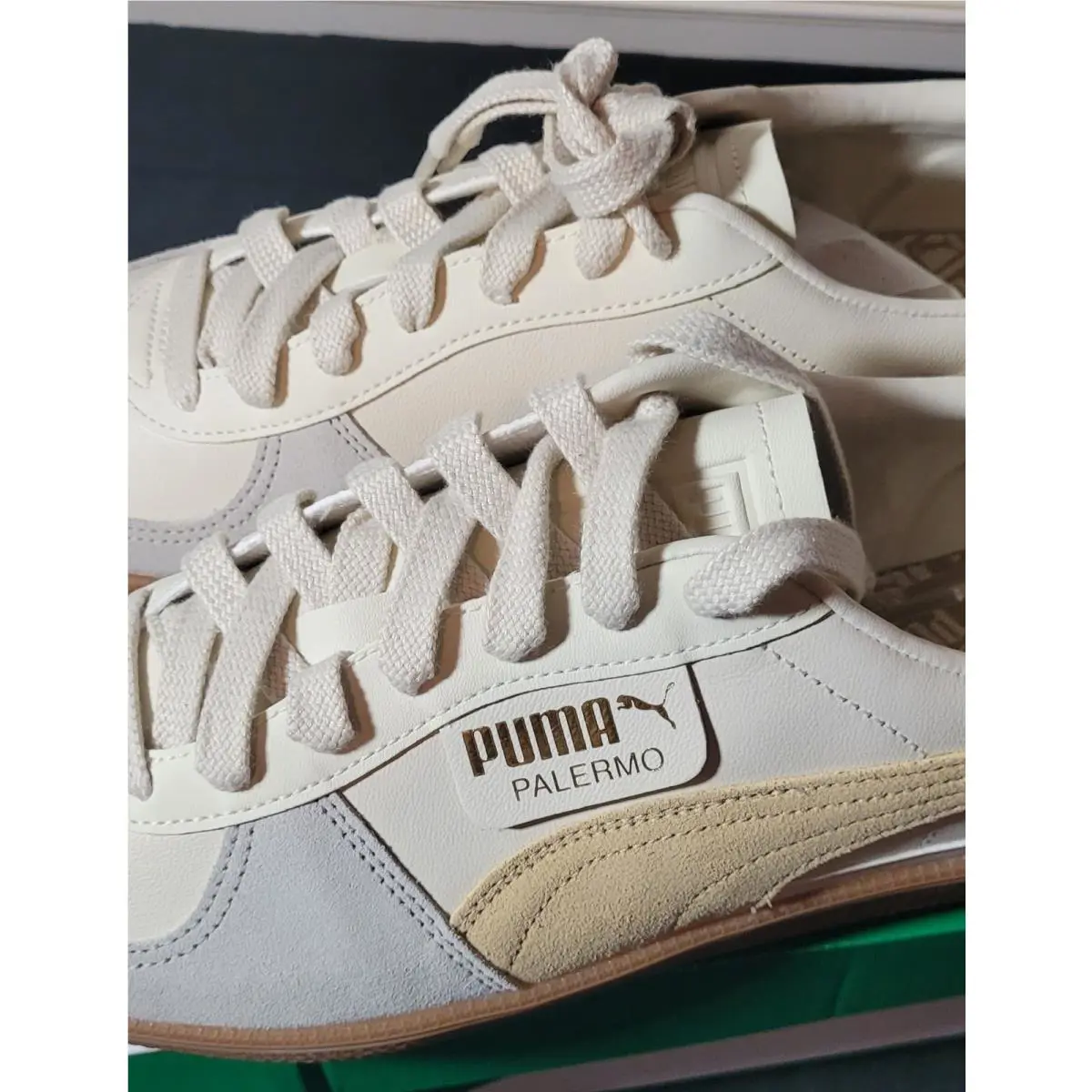 Puma shoes - PUMA Palermo Leather Lace Up - 39646413 - Beige, White 4